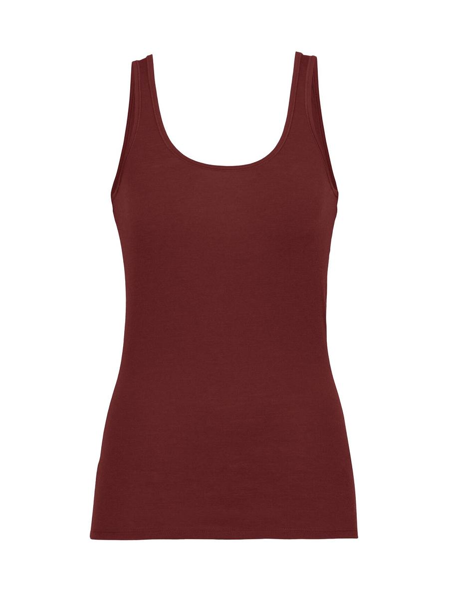 Women's Icebreaker Merino Siren Tank Top Underwear Espresso | CA 1238MQZA